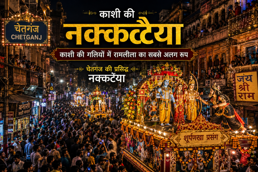 काशी के चेतगंज में नक्कटैया रामलीला की झांकी और शोभायात्रा